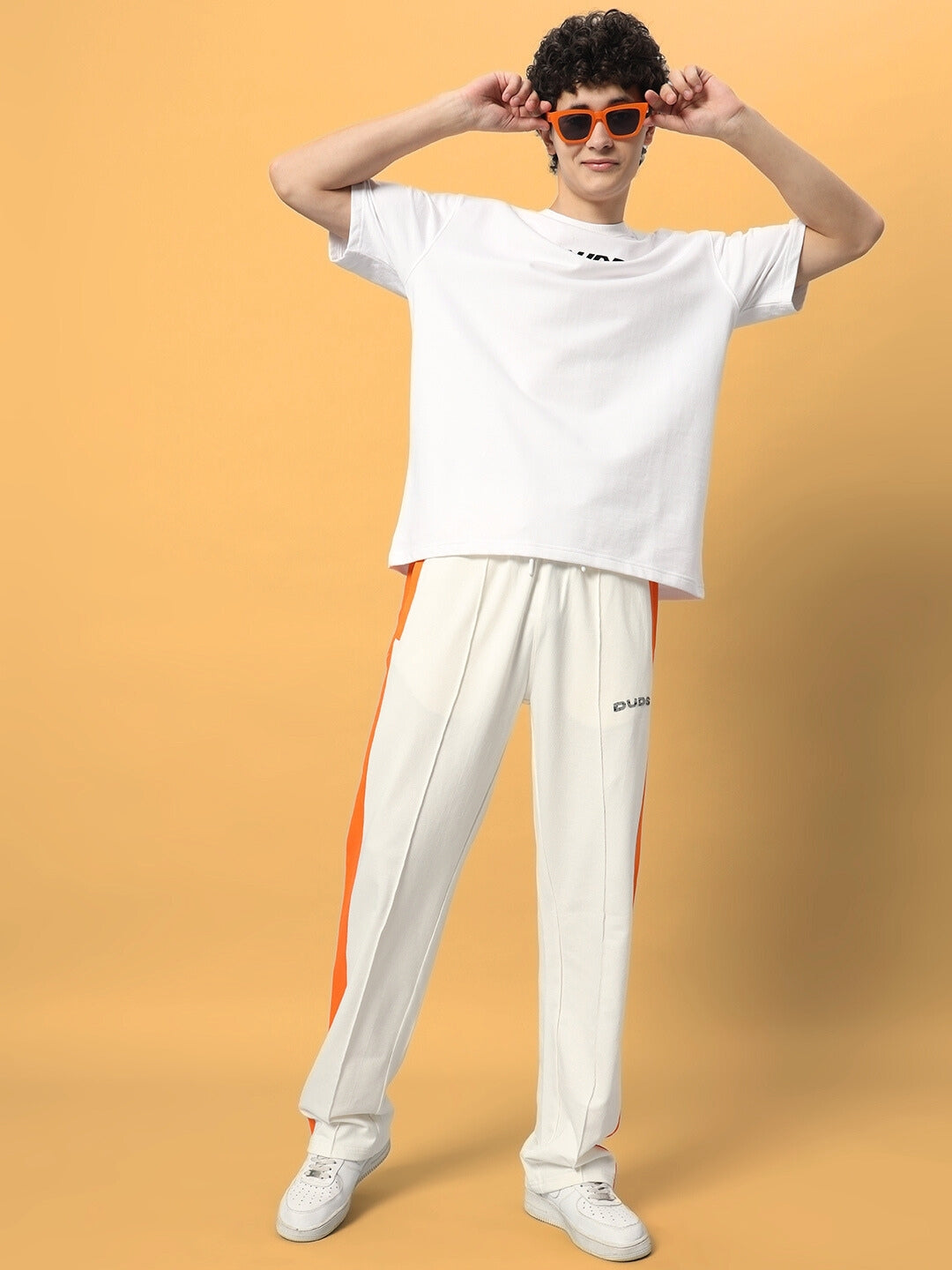 BREEZER SIDE CONTRAST JOGGERS (OFF-WHITE ORANGE)