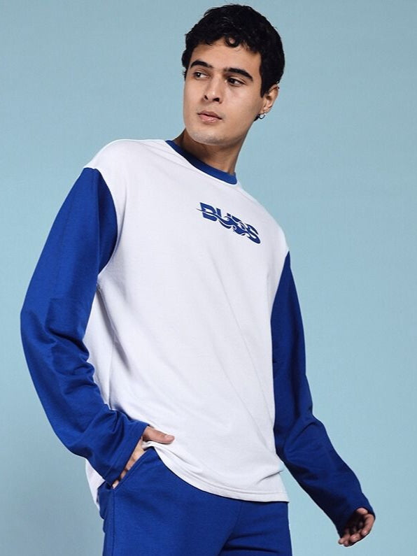 CELESTINE COOL SWEATSHIRT(WHITE-BLUE)