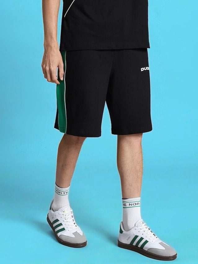 METEORIC REGULAR FIT SHORTS (BLACK)