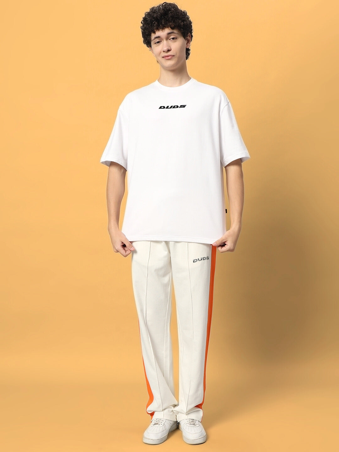 BREEZER SIDE CONTRAST JOGGERS (OFF-WHITE ORANGE)