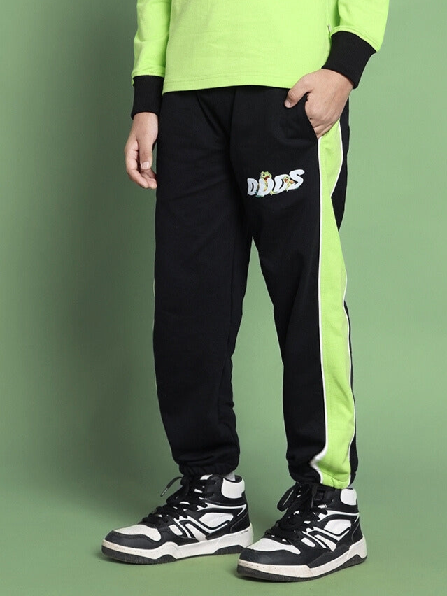 TILLY JOGGER FOR BOYS & GIRLS (BLACK-NEON GREEN)