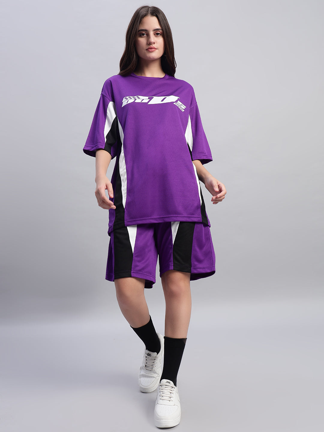 Women's Fifa Colorblock  Co-Ord Set (Purple)