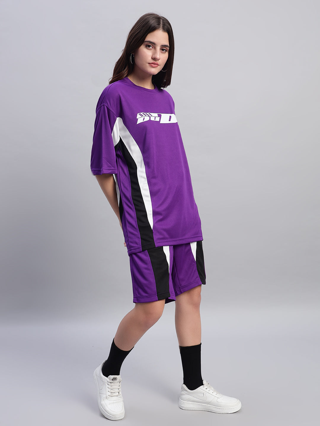 Women's Fifa Colorblock  Co-Ord Set (Purple)