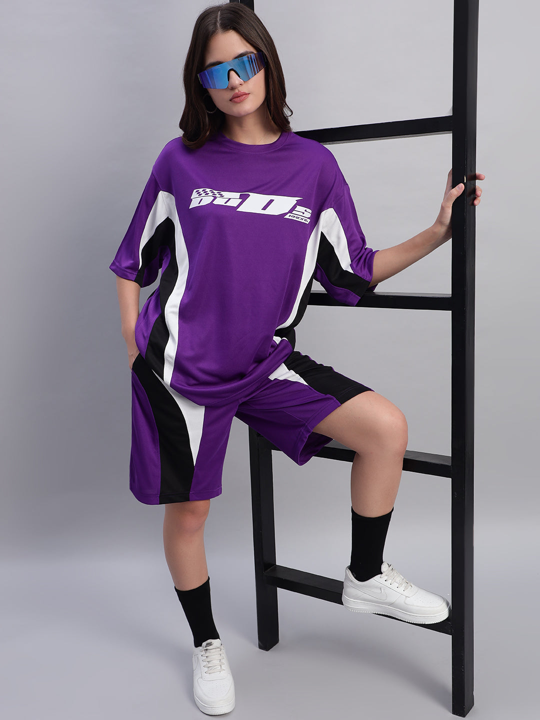 Women's Fifa Colorblock  Co-Ord Set (Purple)