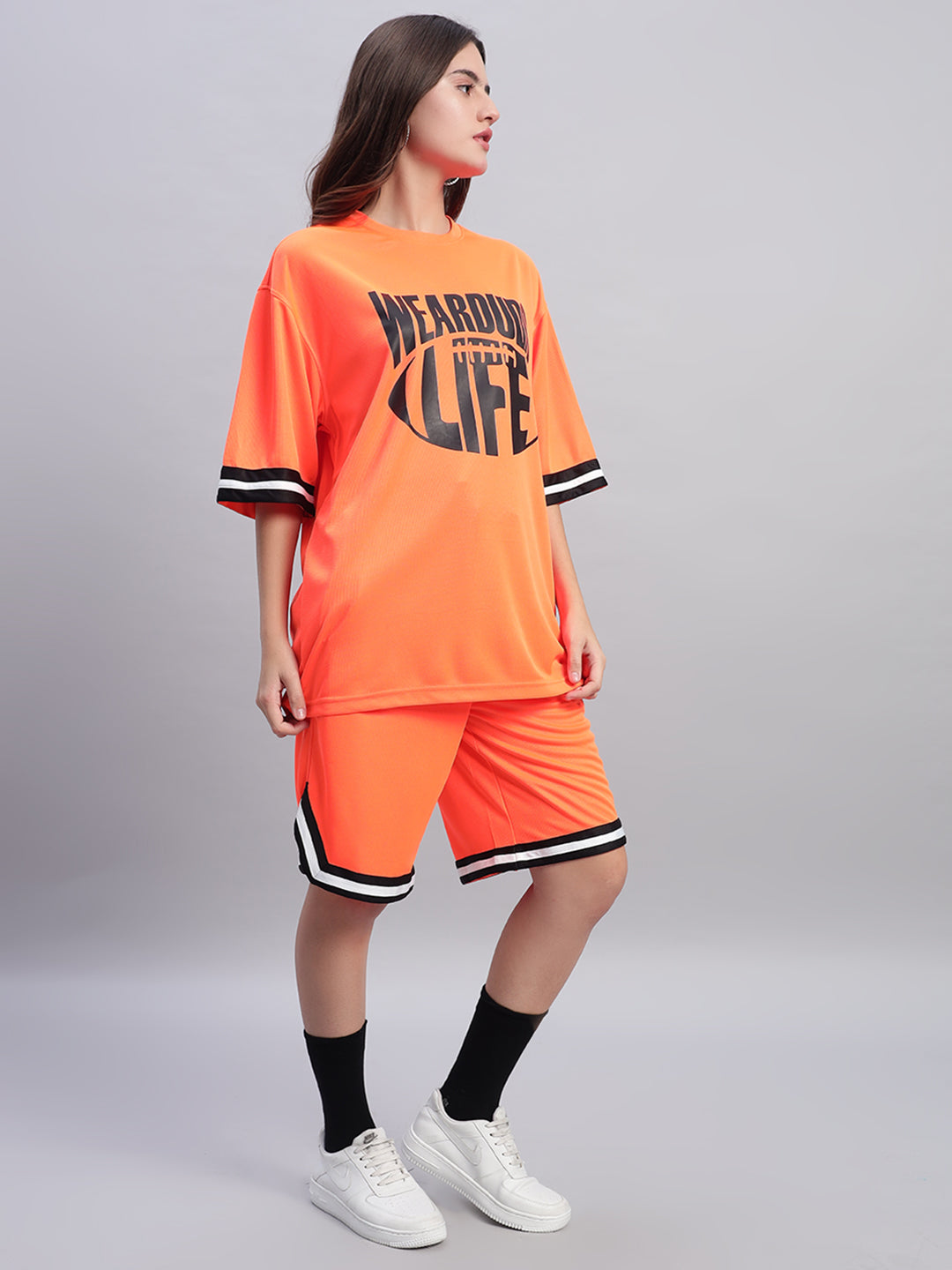 Women's Chronic Colorblock  Co-Ord Set (Orange)