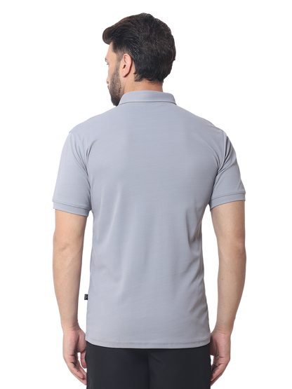 Grained Polo Neck T-Shirt - Wearduds