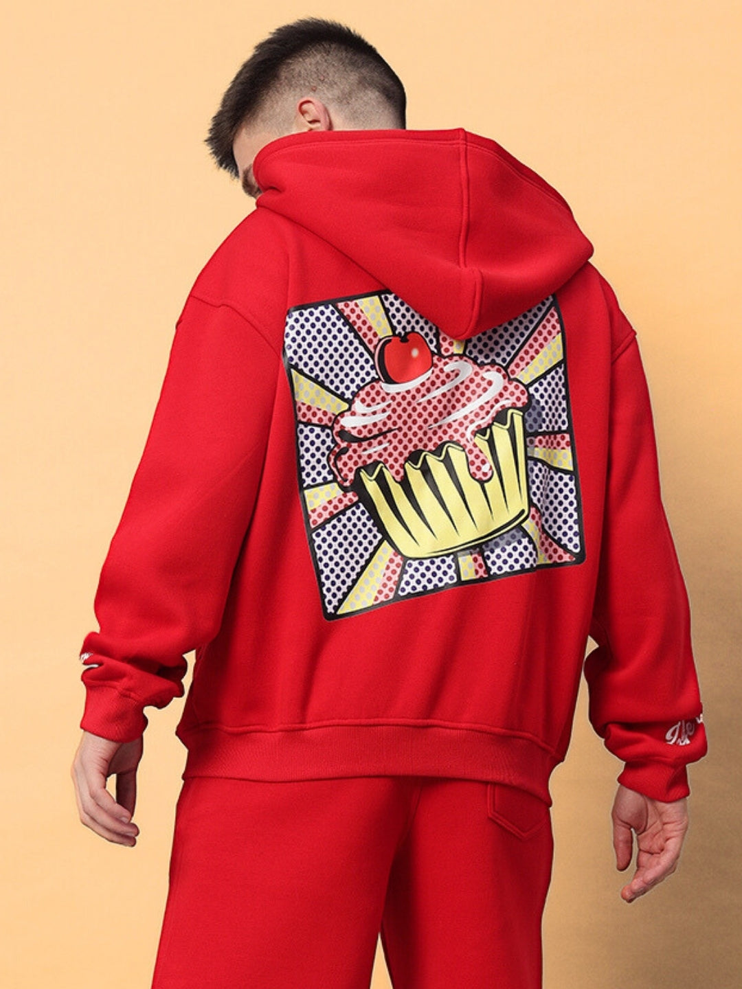 Cupcake Fleece Hoodie (Red)