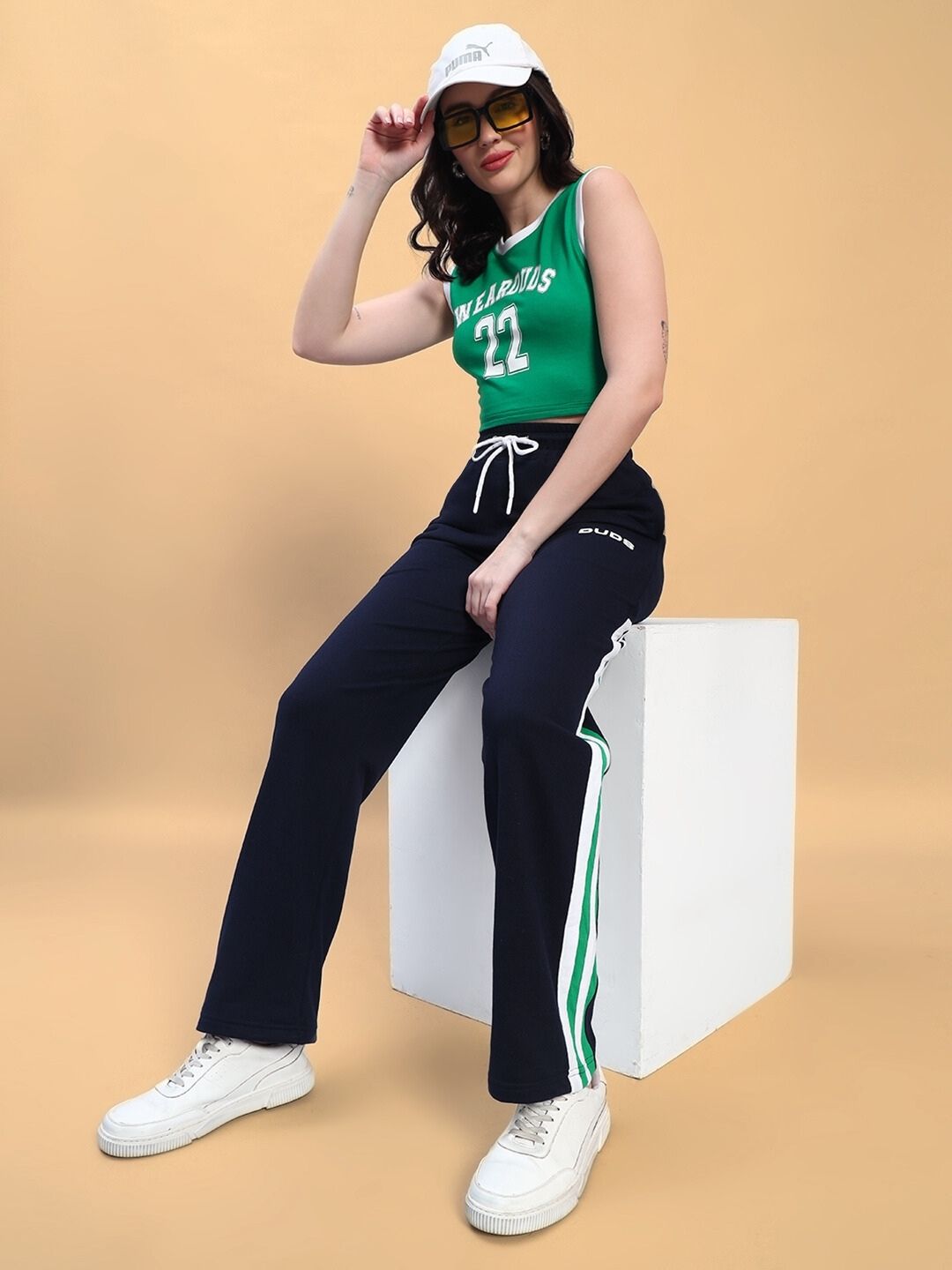 WOMEN'S PLAYER CO-ORD SET (GREEN-NAVY)