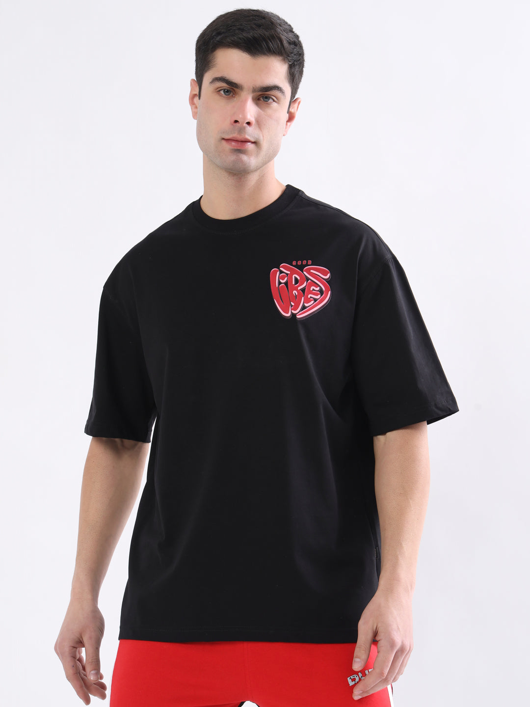 Good Vibes Over-Sized T-Shirt (Black)