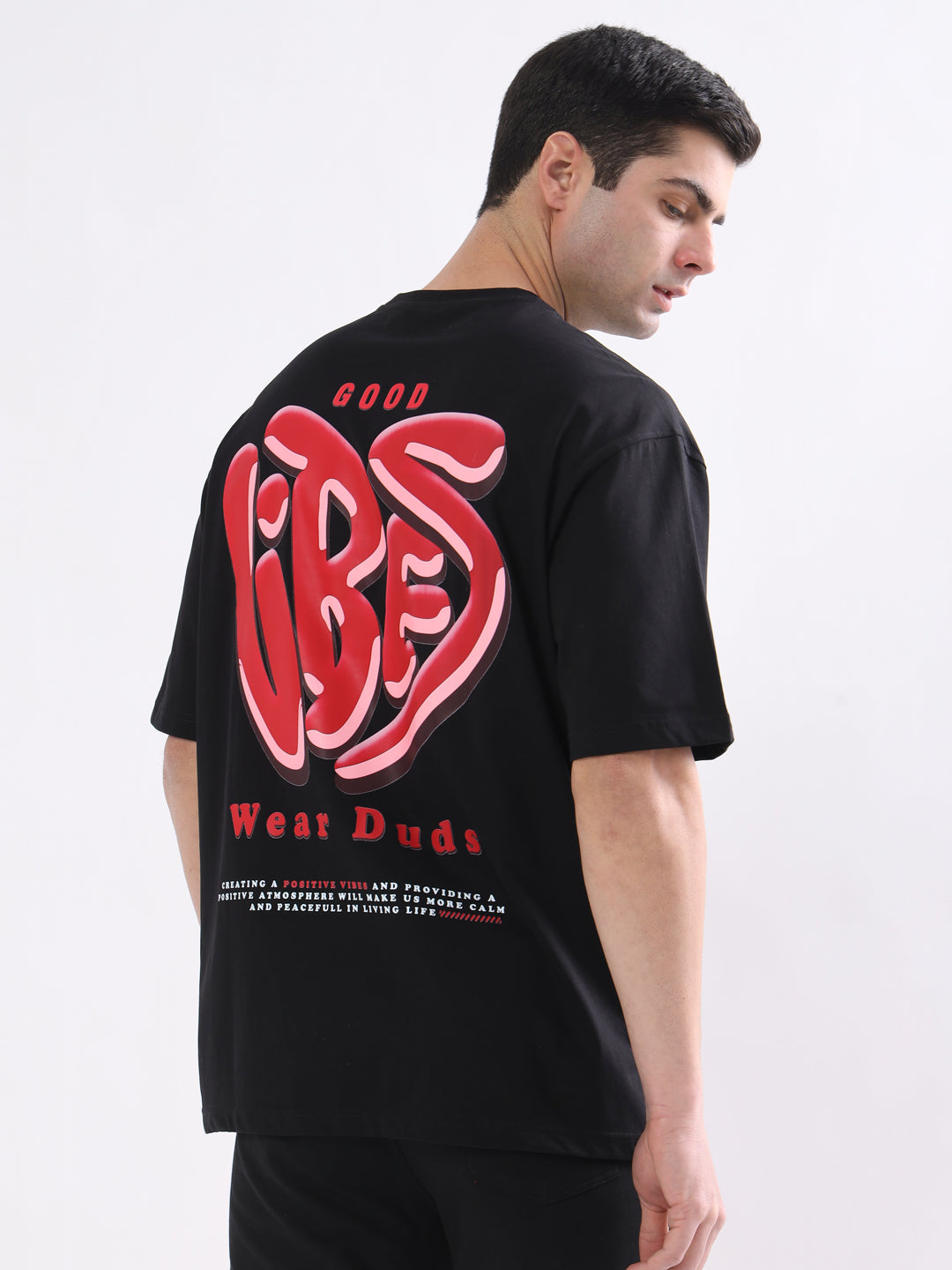 Good Vibes Over-Sized T-Shirt (Black)