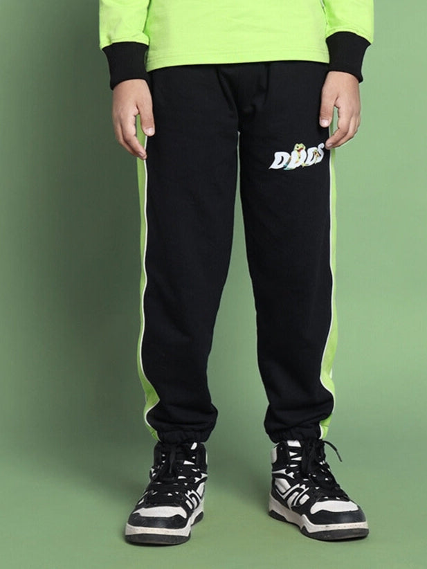 TILLY JOGGER FOR BOYS & GIRLS (BLACK-NEON GREEN)