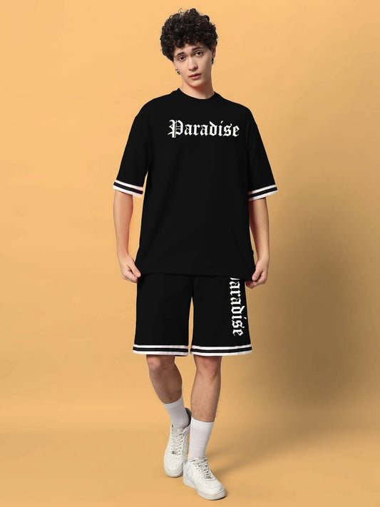 paradise colorblock co ord set black