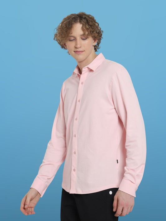 blush pink sporty pique shirt