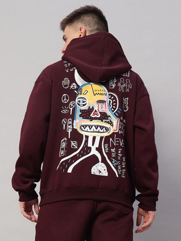 JUMBLED HOODIE (WINE)