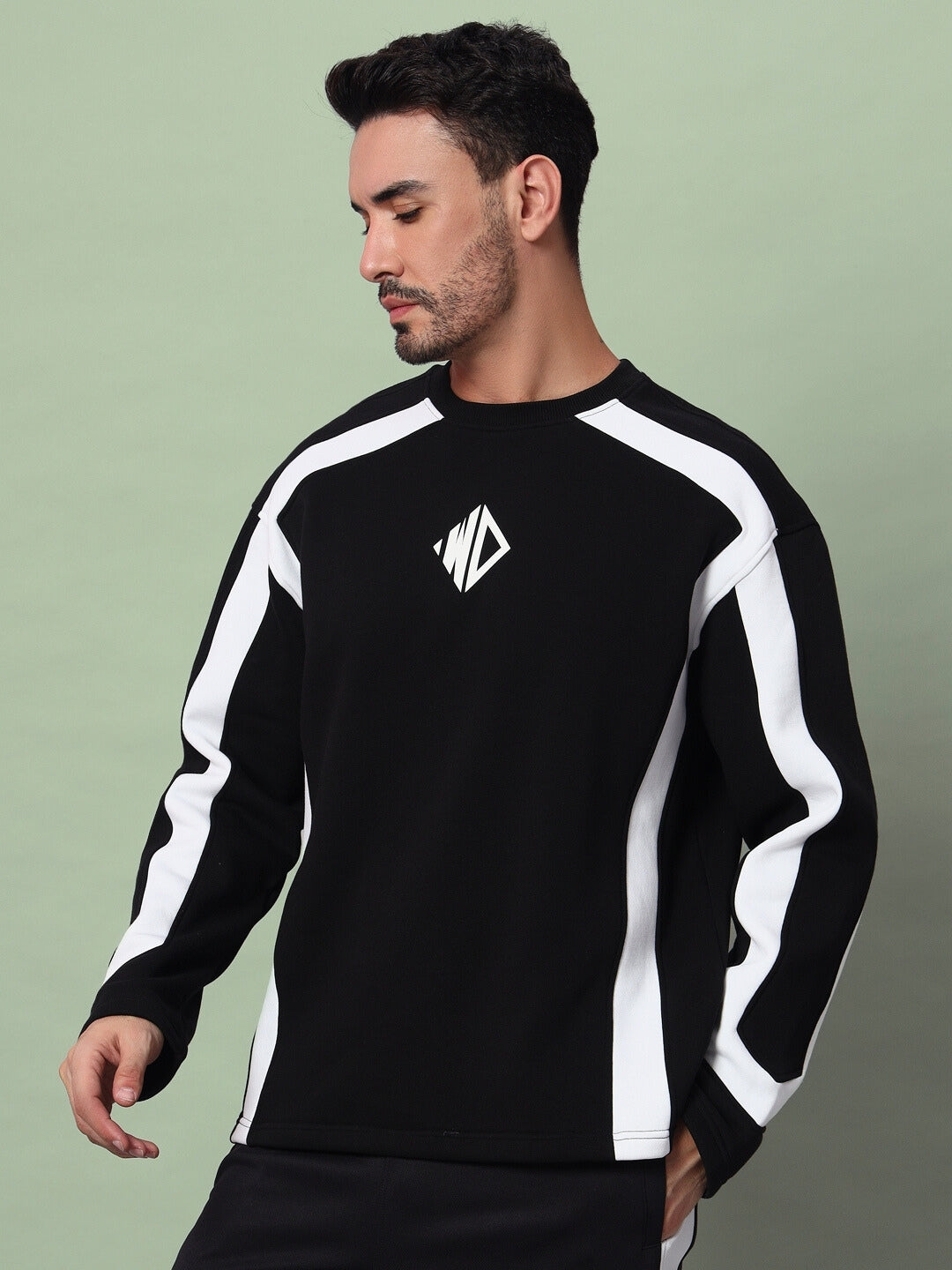 Rugby Oversized Fleece Sweatshirt (Black)