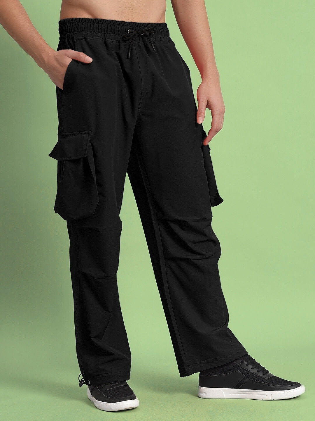 Mabel Relaxed Fit Cargo Pants (Black)