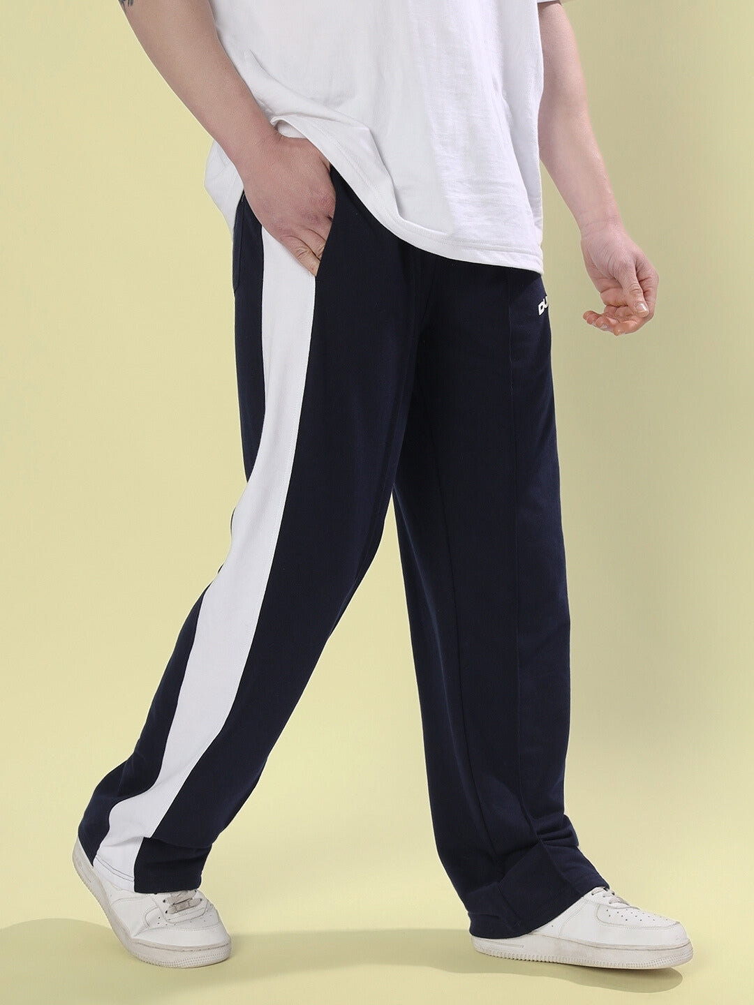 SIDE SEAM PLATED JOGGERS (NAVY BLUE)