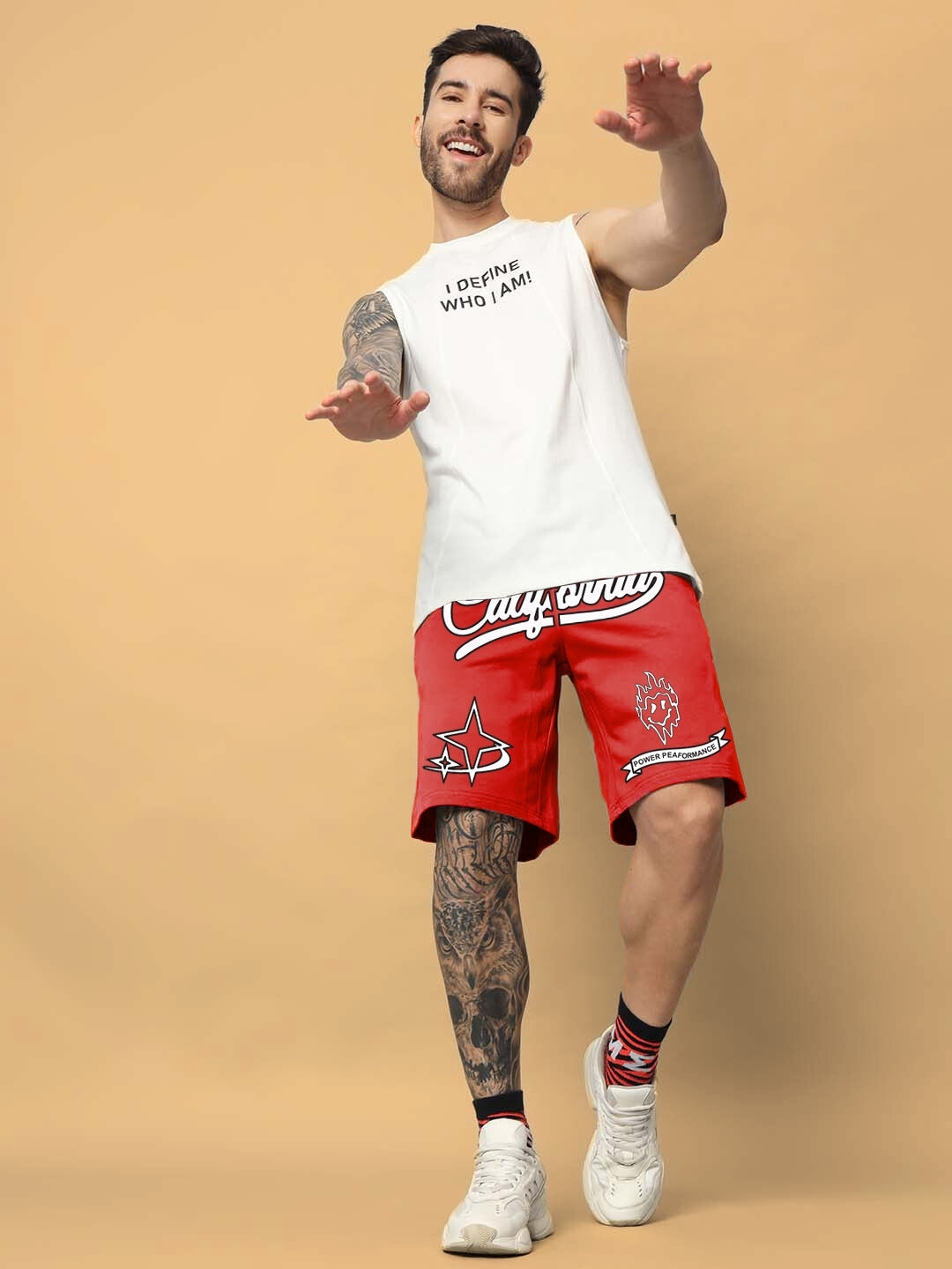 California Regular Fit Shorts (Red)