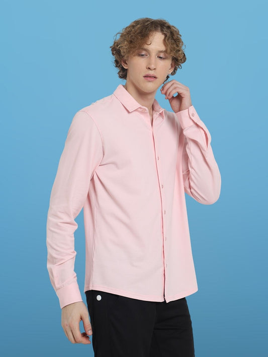 blush pink sporty pique shirt