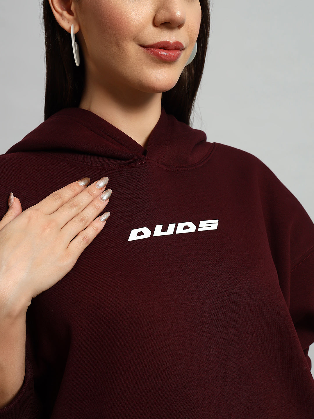 WOMEN'S JUMBLED HOODIE (WINE)