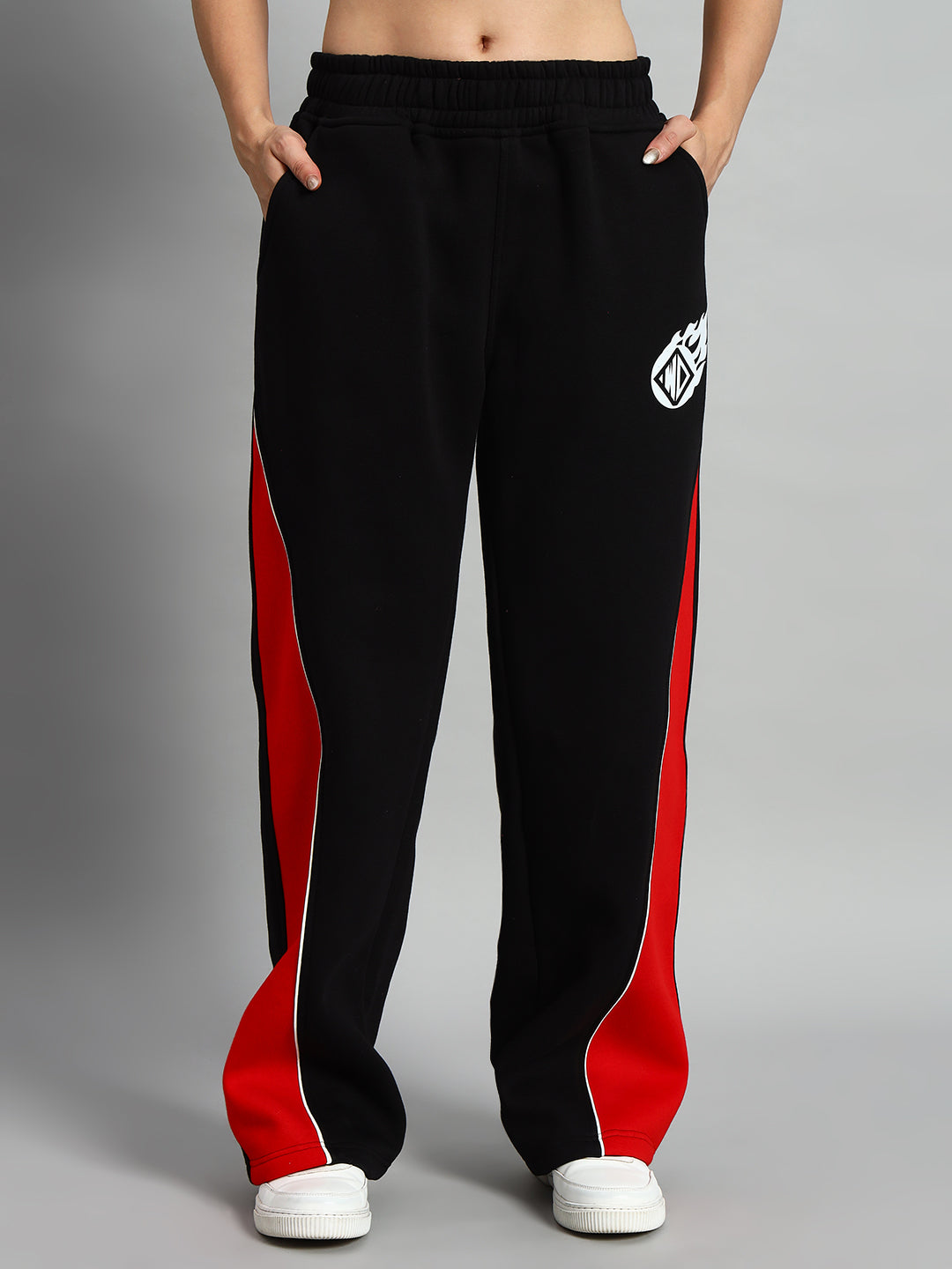 WOMEN'S WD FIREBALL COLORBLOCK CARGO PANT (BLACK-RED)