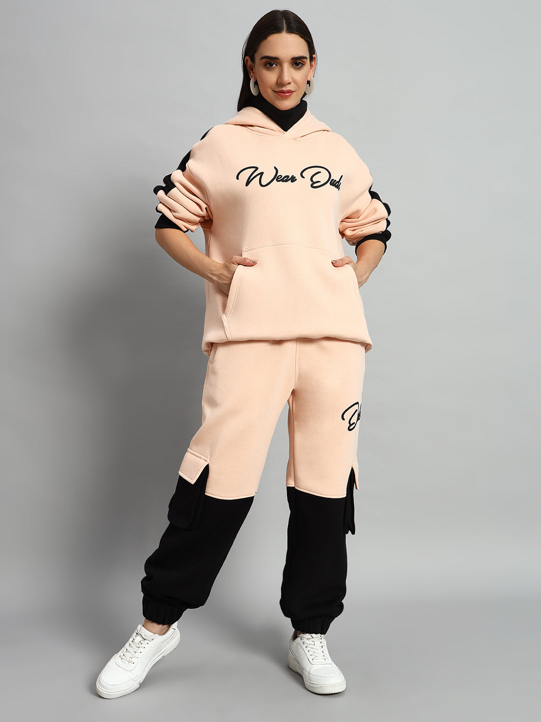 Women's Regiment Fleece Co-Ord (Beige-Black)