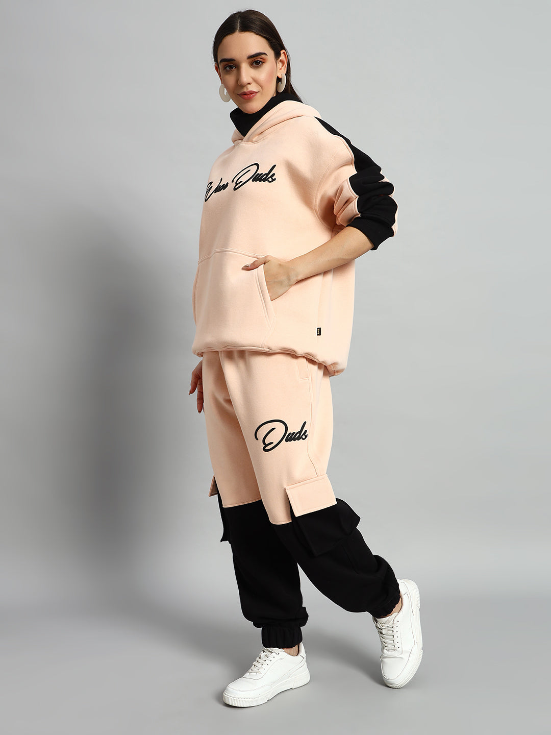 Women's Regiment Fleece Co-Ord (Beige-Black)