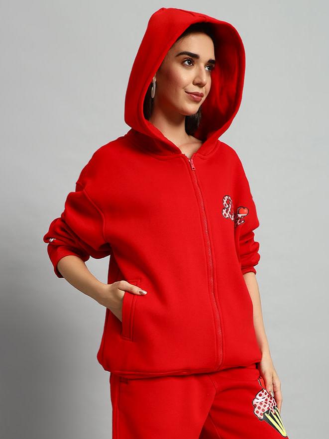 Women's Cupcake Fleece Hoodie (Red)