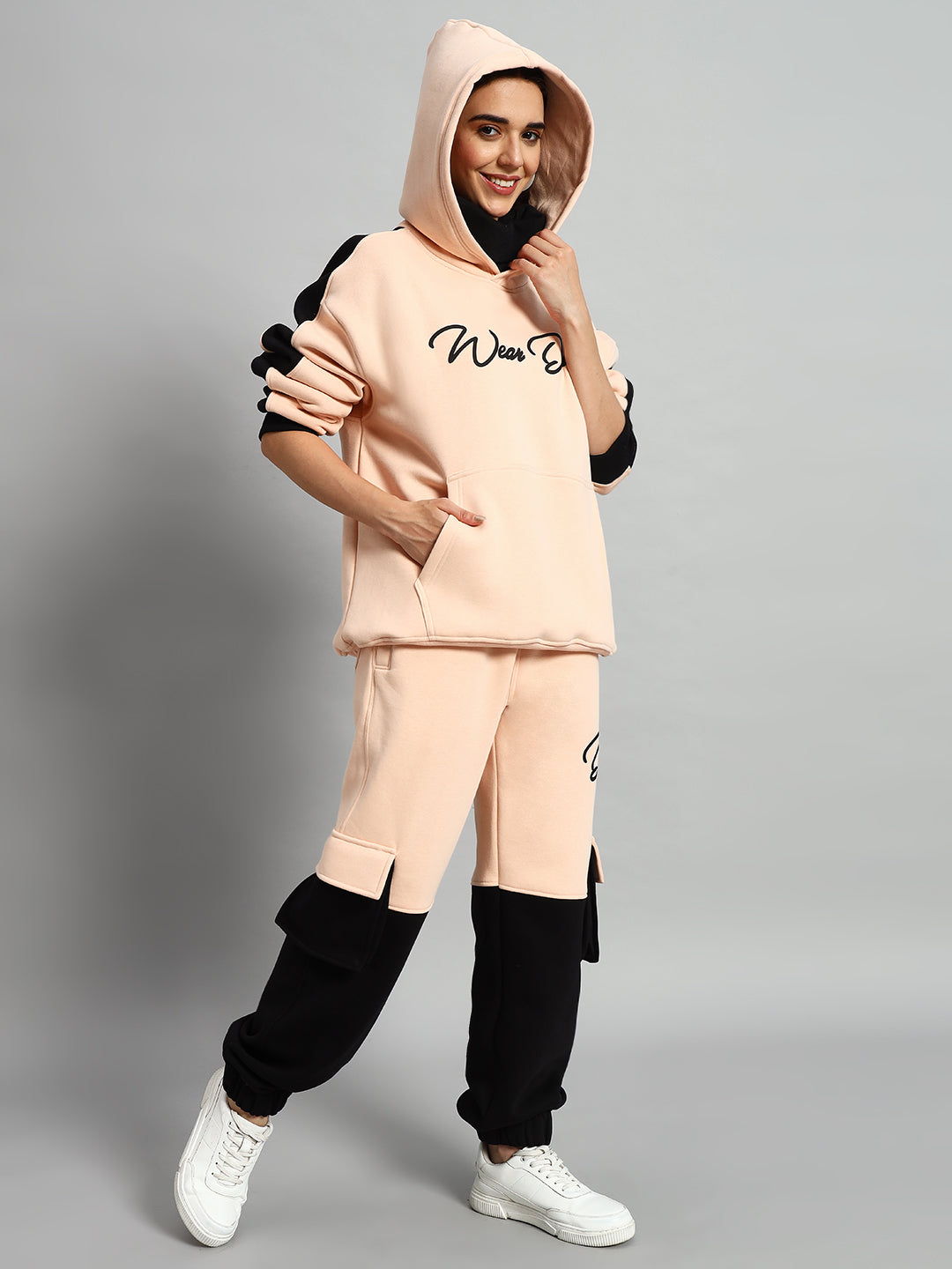 Women's Regiment Fleece Co-Ord (Beige-Black)