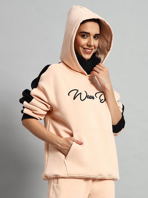 WOMEN'S REGIMENT FLEECE HOODIE (BEIGE-BLACK)