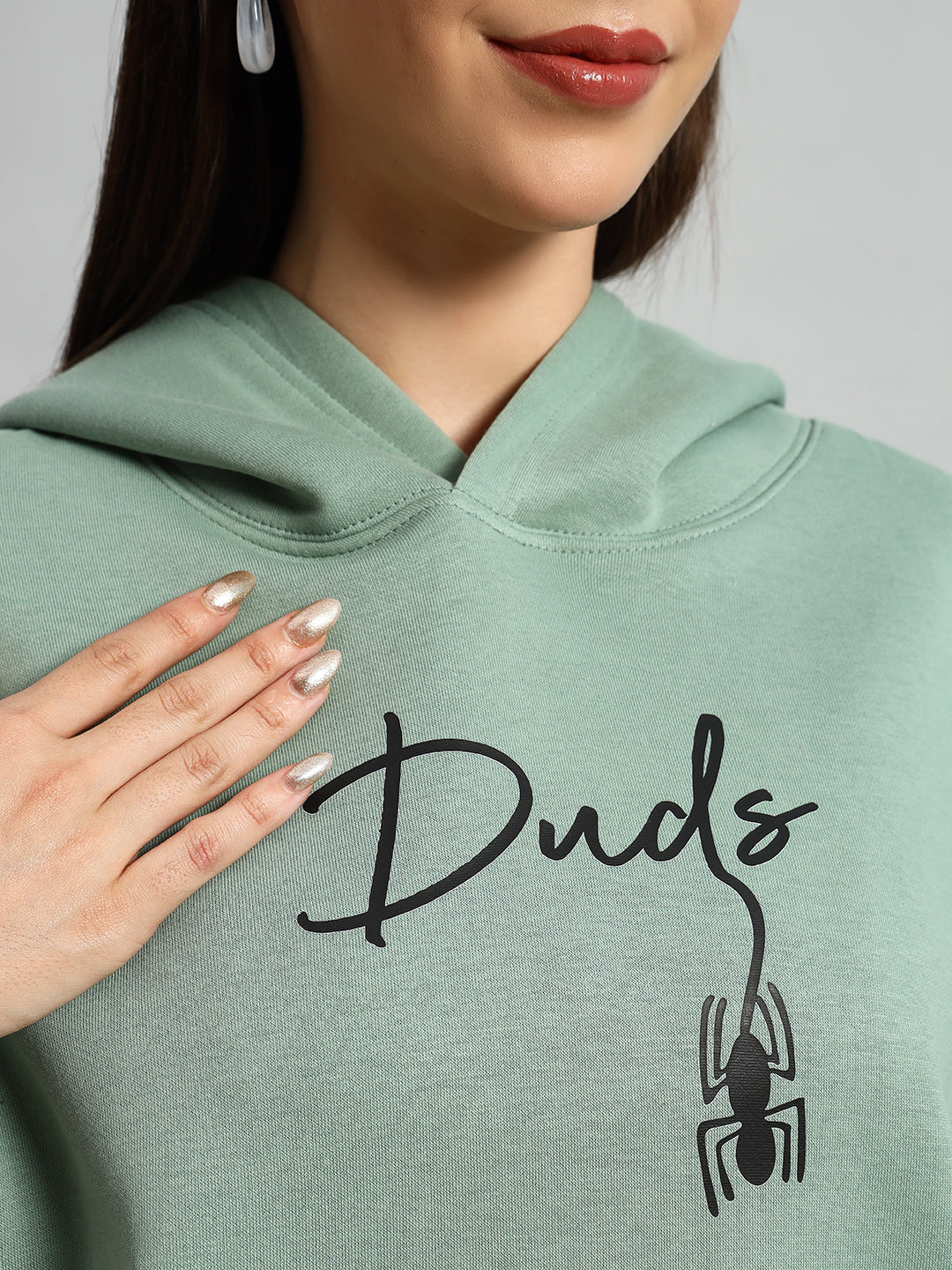 Women's Spiderman Oversized Hoodie (Jade Green)