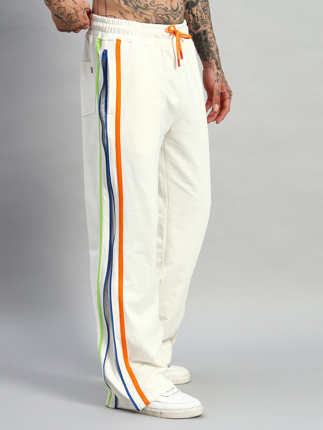 IMPERIAL SIDE ZIPPER JOGGERS (OFF WHITE)