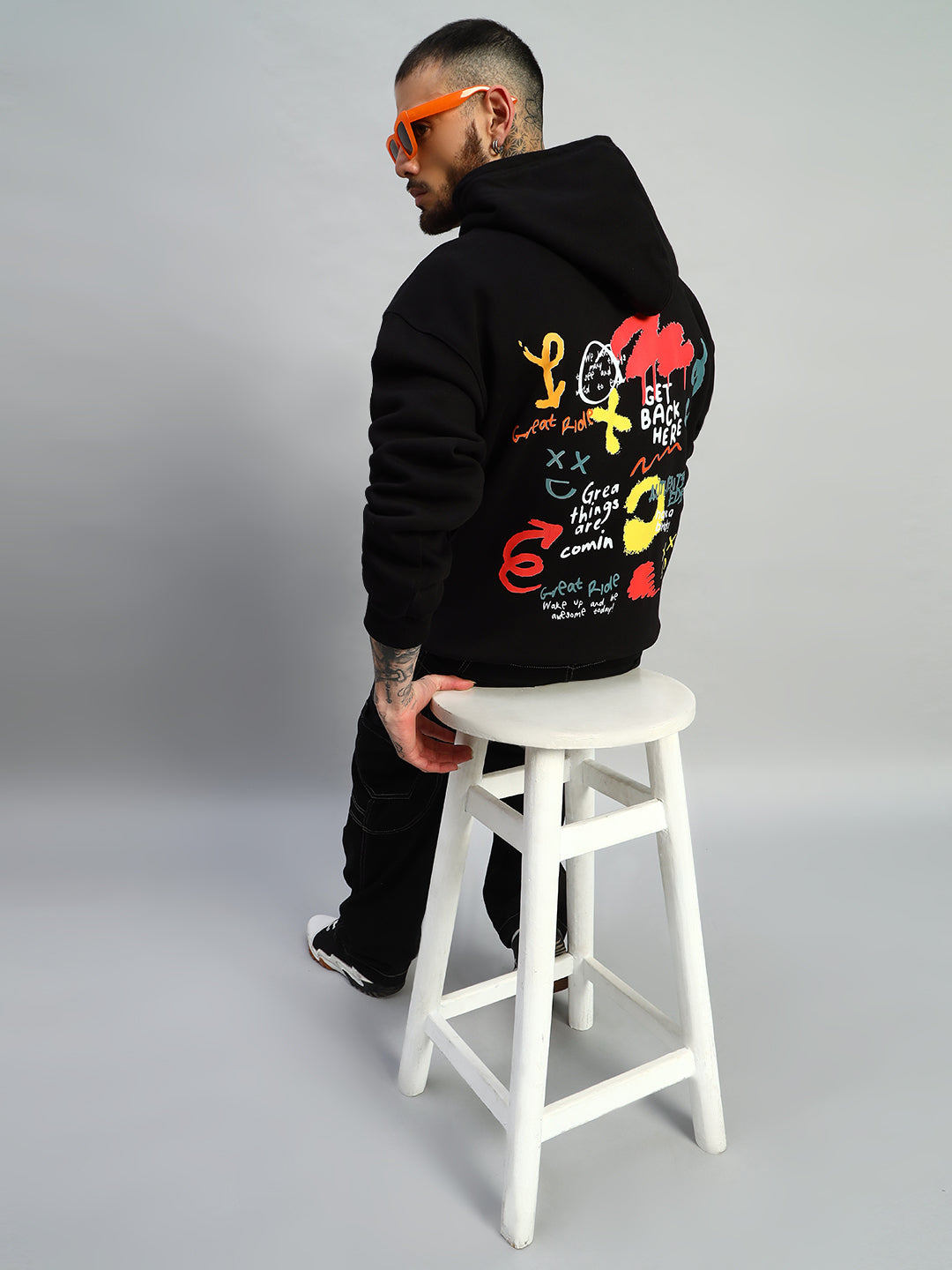 GREAT RIDE OVERSIZED HOODIE (BLACK)