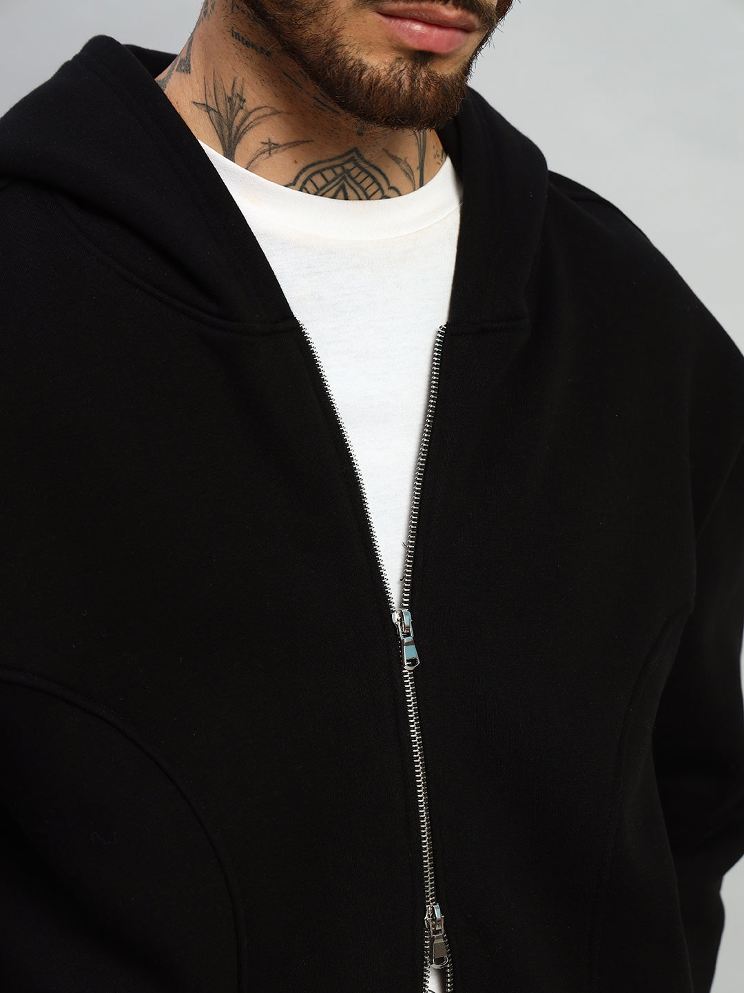 Twofold Zipper Hoodie (Black)