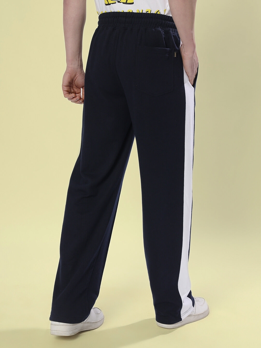 SIDE SEAM PLATED JOGGERS (NAVY BLUE)