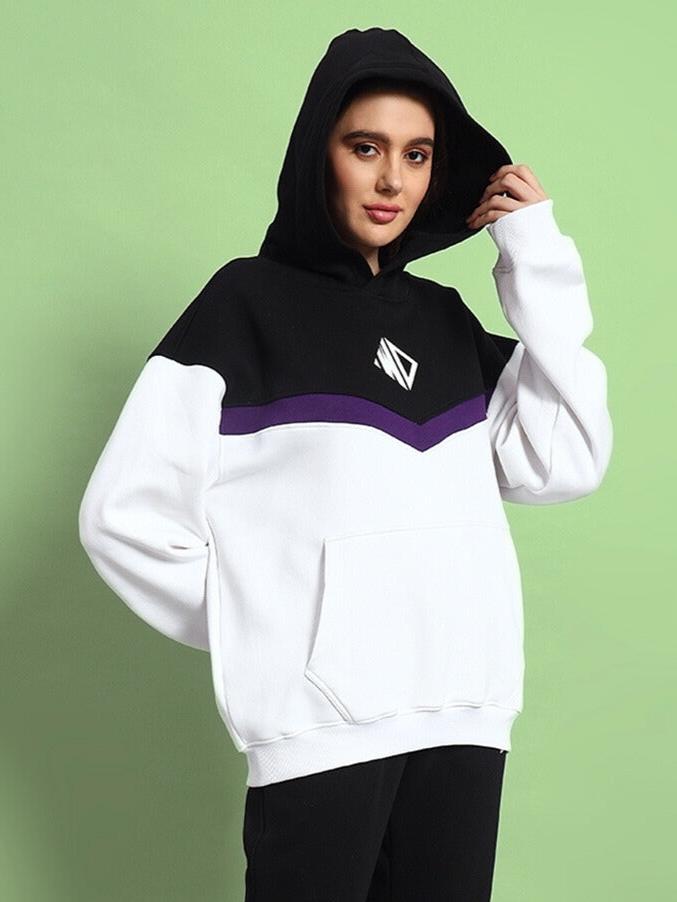 Women's Harley Colorblock Hoodie (White-Purple)