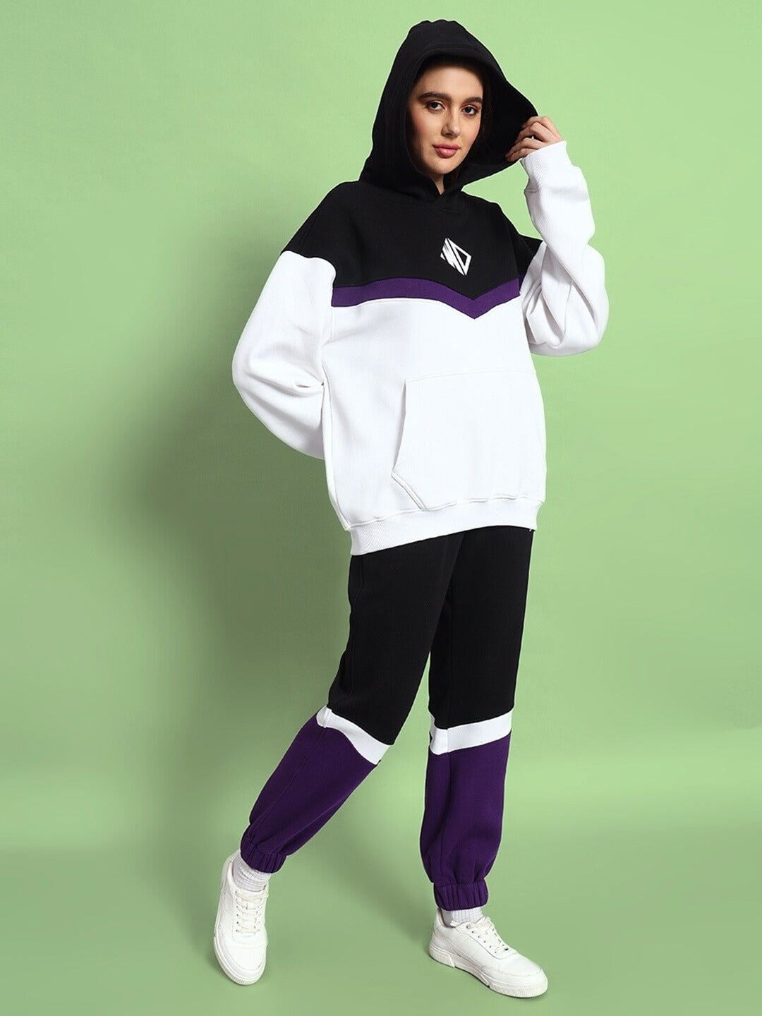 Women's Harley Colorblock Co-Ord (White-Purple)