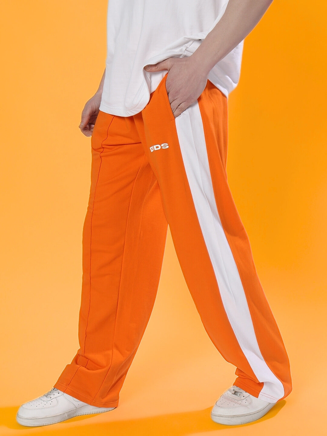 SIDE SEAM PLATED JOGGERS (ORANGE)