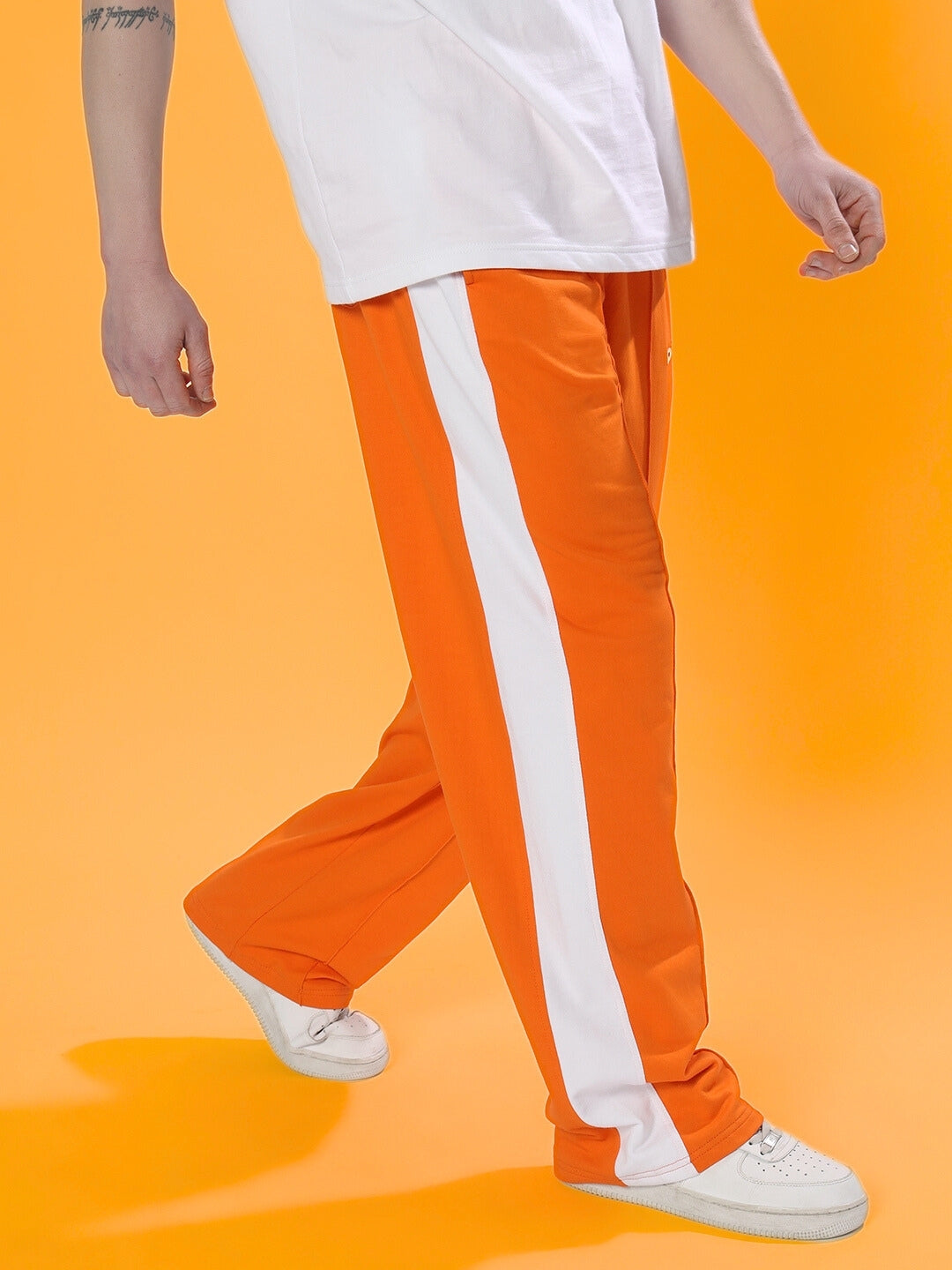 SIDE SEAM PLATED JOGGERS (ORANGE)