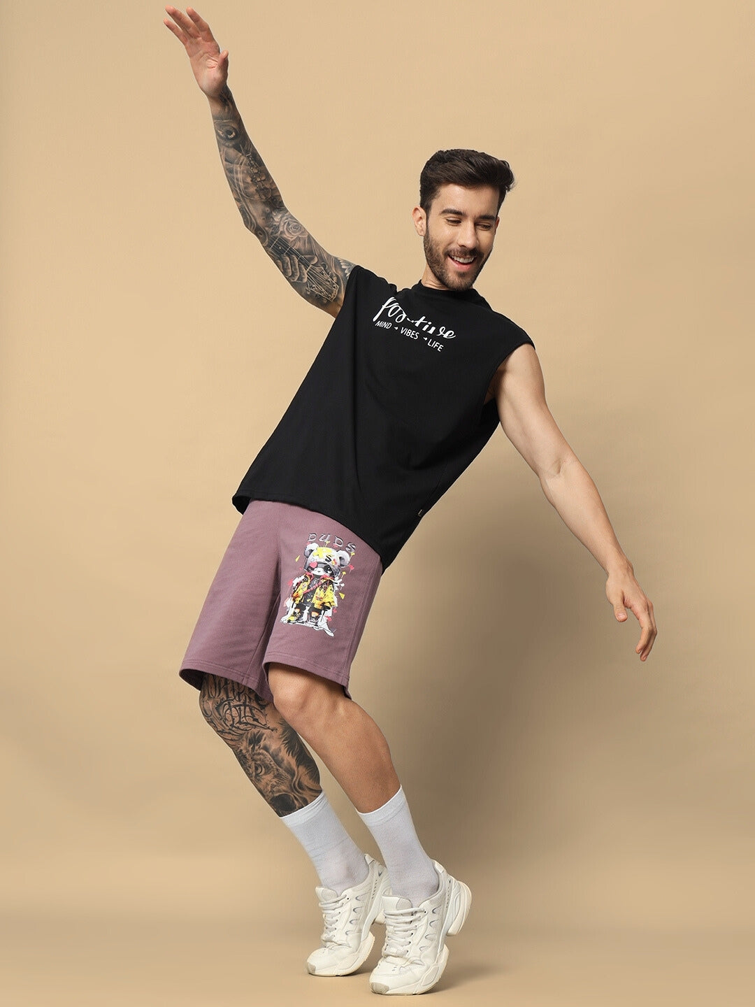 Cool Teddy Regular Fit Shorts (Chinese Voilet)