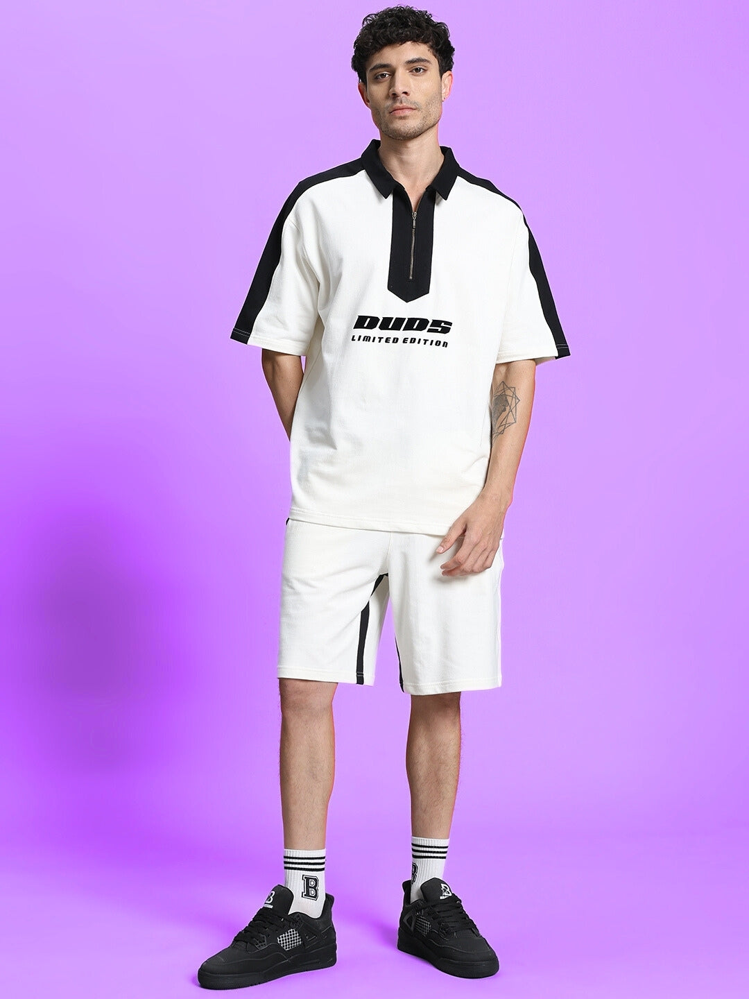 SPLINTER SUMMER CO-ORD SET (OFF WHITE)