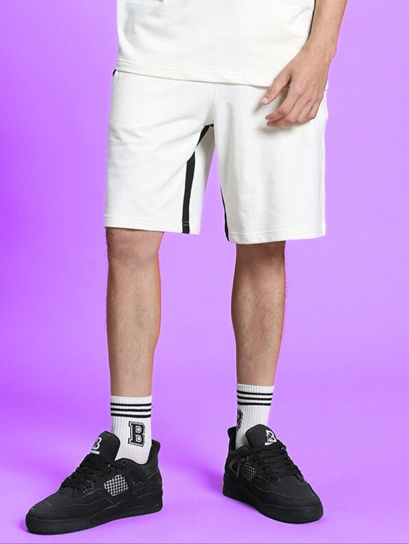 SPLINTER REGULAR FIT SHORTS (OFF WHITE)