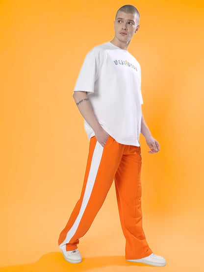 SIDE SEAM PLATED JOGGERS (ORANGE)