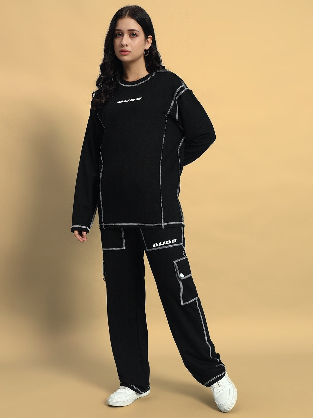 WOMEN'S DYNAMIC OVERSIZED CO-ORD SET (BLACK)