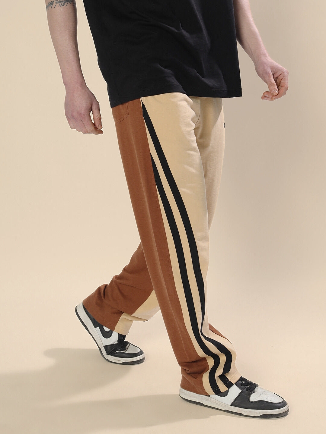 SKATER KOREAN BAGGY JOGGERS (CREAM BROWN)