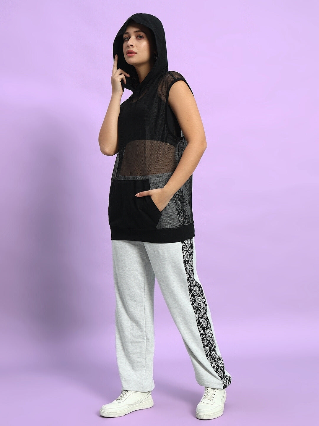 Women's Boogie Oversized Co-ord Set (Melange Grey)