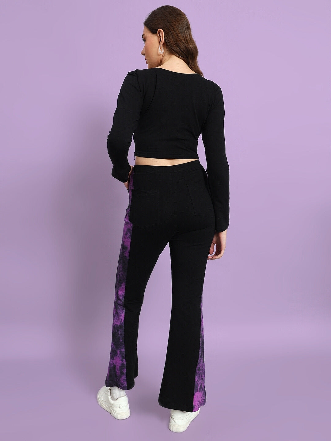 VIOLA CO-ORD SET (BLACK-PURPLE)