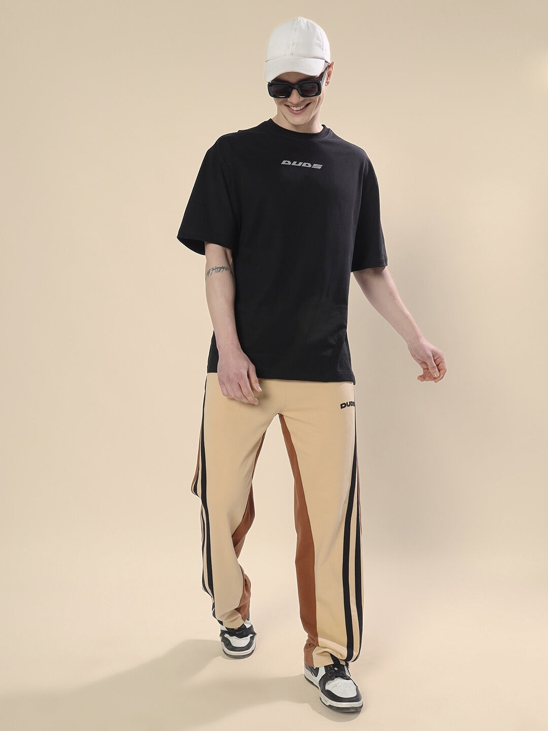 SKATER KOREAN BAGGY JOGGERS (CREAM BROWN)