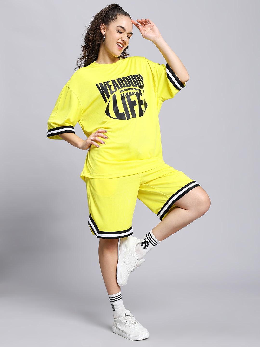 Women's Vigor Colorblock  Co-Ord Set (Yellow)