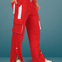 6 Pocket Cargo Pant Red & White Highlighter